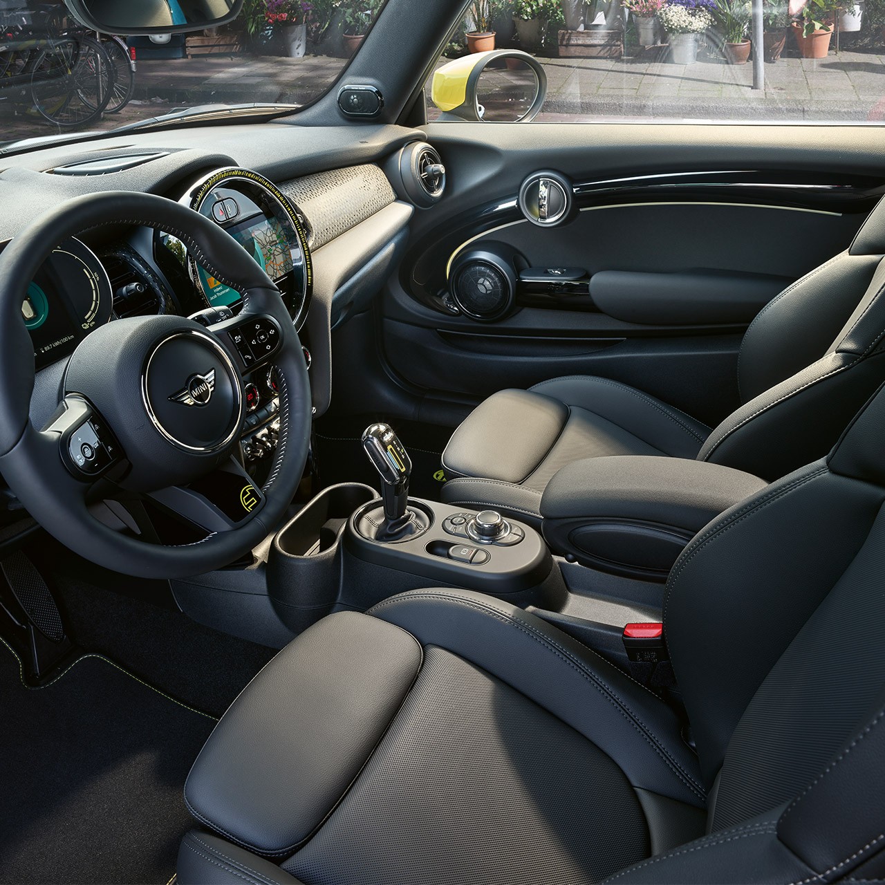MINI Cooper SE de 3 puertas – interior – vista 360° MINI Cooper SE de 3 puertas – interior – vista 360°